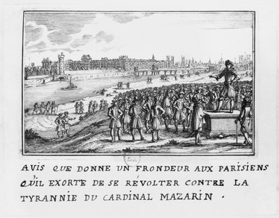 A Man of the Fronde Exhorting the Parisians to Rise Up Against Cardinal Mazarin
